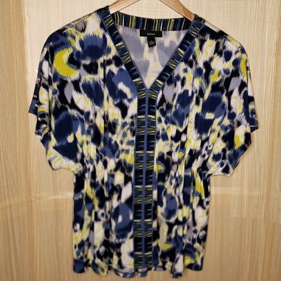 Alfani Watercolor Poncho Style Tunic Top Medium - Picture 1 of 7